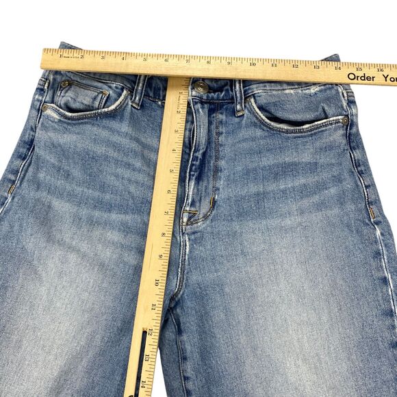 Hudson Jeans Straight Leg Crop Jeans Medium Wash Women Sz 30 Distressed - Picture 9 of 16